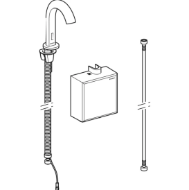 Змішувач для раковини Geberit Piavе живлення від генератора з функціональним блоком зовнішнього монтажу чорний латунь нерж сталь 116.165.SN.1