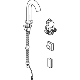 Смеситель для раковины Geberit Piave питание от батарей для функционального блока скрытого монтажа латунь черный матовый 116.184.14.1