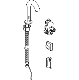 Змішувач для раковини Geberit Piave живлення від генератора для функціонального блока прихованого монтажу латунь нерж сталь матовий 116.186.SN.1