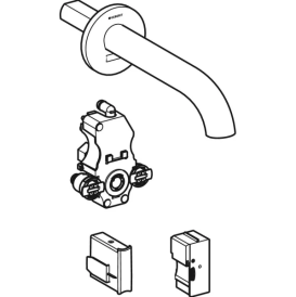 Смеситель для раковины Geberit Piave питание от сети для функционального блока скрытого монтажа латунь нерж сталь матовый 116.282.SN.1