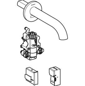 Змішувач для раковини Geberit Piave живлення від мережі для функціонального блоку прихованого монтажу латунь нерж сталь матовий 116.287.SN.1
