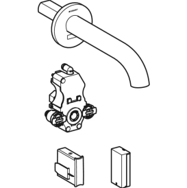 Смеситель для раковины Geberit Piave питание от батарей для функционального блока скрытого монтажа латунь черный матовый 116.263.14.1