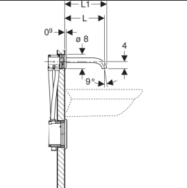 Змішувач для раковини Geberit Piave живлення від генератора для функціонального блоку прихованого монтажу латунь нерж сталь матовий 116.265.SN.1