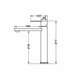 Змішувач для раковини Granado Berga alto одноважільний нержавіюча сталь gz0909A