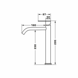 Смеситель для раковины Granado Mataro alto однорычажный нержавеющая сталь gz1009A