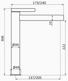 Смеситель для раковины GRB Axis Black XXL однорычажный чёрный матовый 74511742