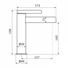 Змішувач для раковини GRB Axis XL одноважельний чорний 74540742