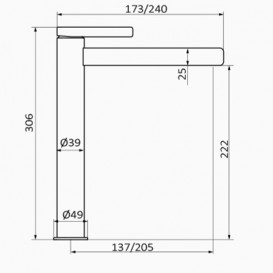 Смеситель для раковины GRB Axis XXL однорычажный хром 74511740