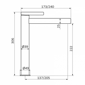 Смеситель для раковины GRB Axis XXL однорычажный с донным клапаном хром 74513740