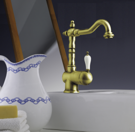 Смеситель для раковины GRB Clasica Retro однорычажный состаренная латунь 910799