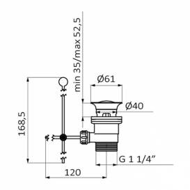 Змішувач для раковини GRB Clasica з автоматичним донним клапаном хром 214190