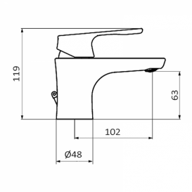 Смеситель для раковины GRB E-Plus однорычажный хром 35512350