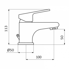 Смеситель для раковины GRB Eco Project с автоматическим донным клапаном однорычажный хром 10526110