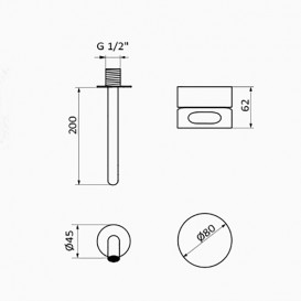 Смеситель для раковины GRB in Cool Black настенный чёрный матовый 90106002