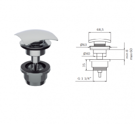 Смеситель для раковины GRB Kala однорычажный с каскадным изливом хром/белый 60524600