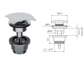 Смеситель для раковины GRB Kala однорычажный хром 60512600