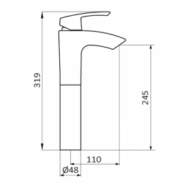 Смеситель для раковины GRB Premier высокий однорычажный с донным клапаном хром 50527500