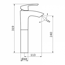 Смеситель для раковины GRB Premier высокий однорычажный с донным клапаном хром 50517500