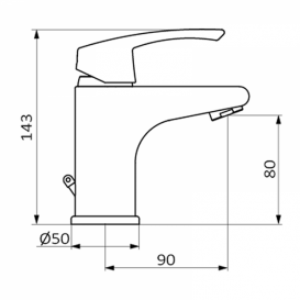 Змішувач для раковини GRB Ten Pro XL з автоматичним донним клапаном одноважельний хром 10531500