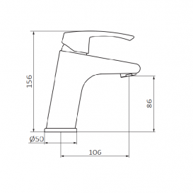 Змішувач для раковини GRB Ten Pro XL Plus одноважельний з донним клапаном хром 44514500