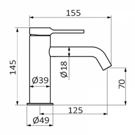 Смеситель для раковины GRB Time Male однорычажный с донным клапаном хром 47512470