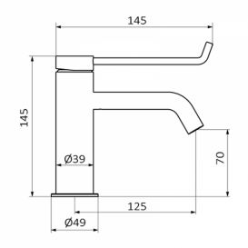 Змішувач для раковини GRB Time медичний одноважельний хром 47569470