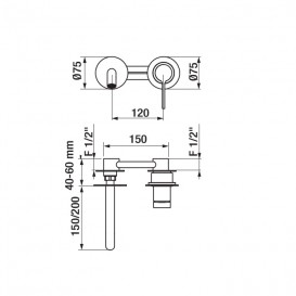 Смеситель для раковины GRB Time однорычажный настенный хром 47535470