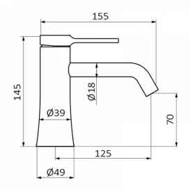 Смеситель для раковины GRB Time однорычажный с донным клапаном хром 47542470