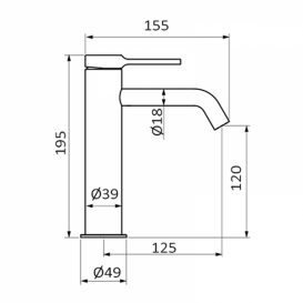 Смеситель для раковины GRB Time XL однорычажный черный 47540472