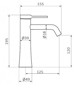 Смеситель для раковины GRB Time XL Female однорычажный латунь хром 47543470