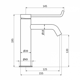 Смеситель для раковины GRB Time XL медицинский однорычажный хром 47567470