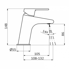 Смеситель для раковины GRB Winner однорычажный с донным клапаном хром 44514440