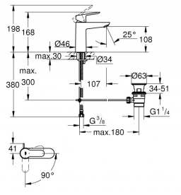 Змішувач для раковини Grohe Bau Edge 23759000