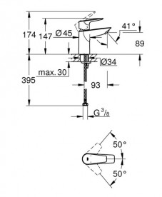 Змішувач для раковини Grohe BauEdge New одноважільний хром 23330001