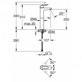 Смеситель для раковины Grohe BauEdge однорычажный хром 23761000