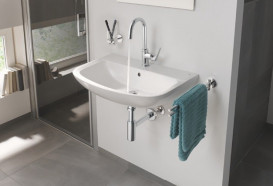 Змішувач для раковини Grohe BauFlow одноважільний з донним клапаном хром 23753000