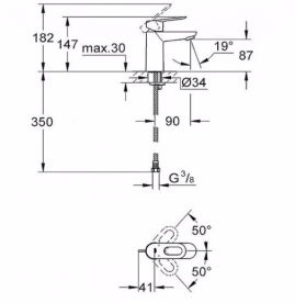 Смеситель для раковины Grohe BauLoop однорычажный хром 23337000