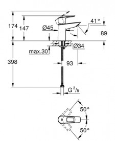 Змішувач для раковини Grohe BauLoop New одноважільний хром 23337001