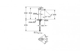 Змішувач для раковини Grohe BauLoop одноважільний хром 32856001
