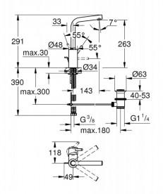 Змішувач для раковини Grohe Concetto L-Size змішувач хром 23739001