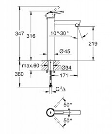 Смеситель для раковины Grohe Concetto XL однорычажный хром 23920001