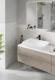 Змішувач для раковини Grohe Cubeo одноважільний чорний матовий 1017292430