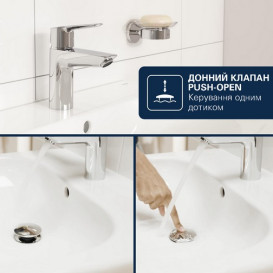 Смеситель для раковины Grohe Dice S-Size однорычажный с донным клапаном хром 1018610000