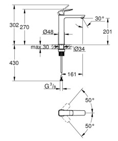 Смеситель для раковины Grohe Dice XL-Size однорычажный черный матовый 1018922430