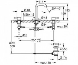 Смеситель для раковины Grohe Essence New двухвентильный на три отверстия хром 20296001