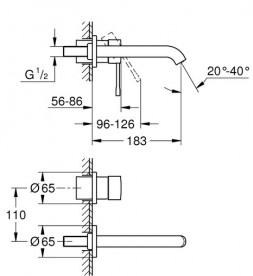 Змішувач для раковини Grohe Essence одноважільний настінний фантомний чорний 29192KF1