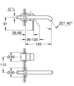 Змішувач для раковини Grohe Essence одноважільний настінний холодний світанок 29192GL1