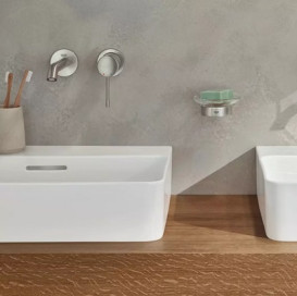 Смеситель для раковины Grohe Essence однорычажный настенный суперсталь 29193DC1