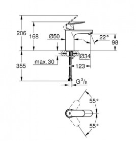 Змішувач для раковини Grohe Eurosmart Cosmopolitan одноважільний чорний матовий 23327KW0
