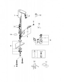 Смеситель для раковины Grohe Eurosmart Cosmopolitan E инфракрасный хром 36330001
